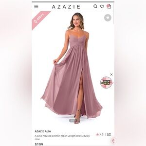 Azazie Alia Dusty Rose Bridesmaid Dress
